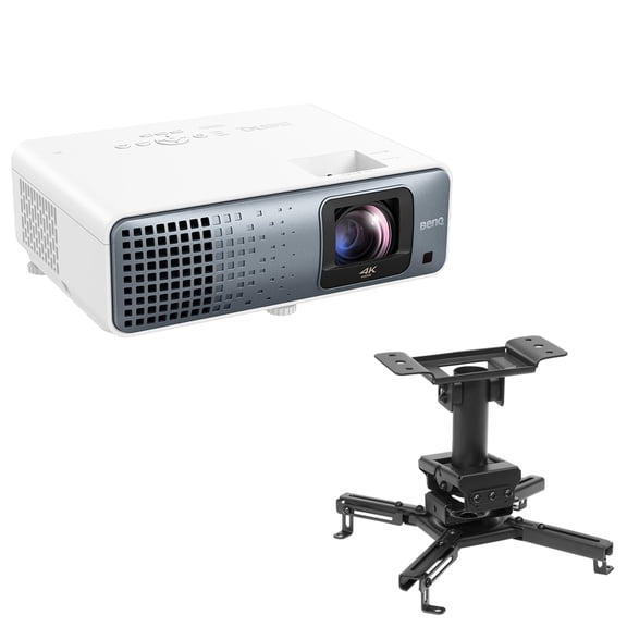 BenQ TK710STi 4K Ultra HD HDR Short-Throw Laser DLP Home Theater Gaming Projector, Bundle with H&A Ceiling Mount