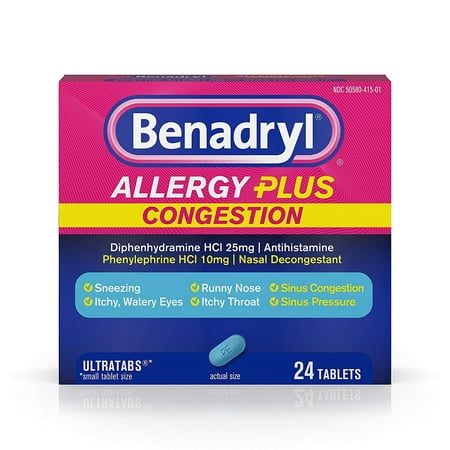 product image of Benadryl Allergy Plus Congestion Ultra Tablets, 24 Count each