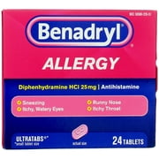 Benadryl Allergy Tablets, 24 Ct (2 Pack) (Bundle)