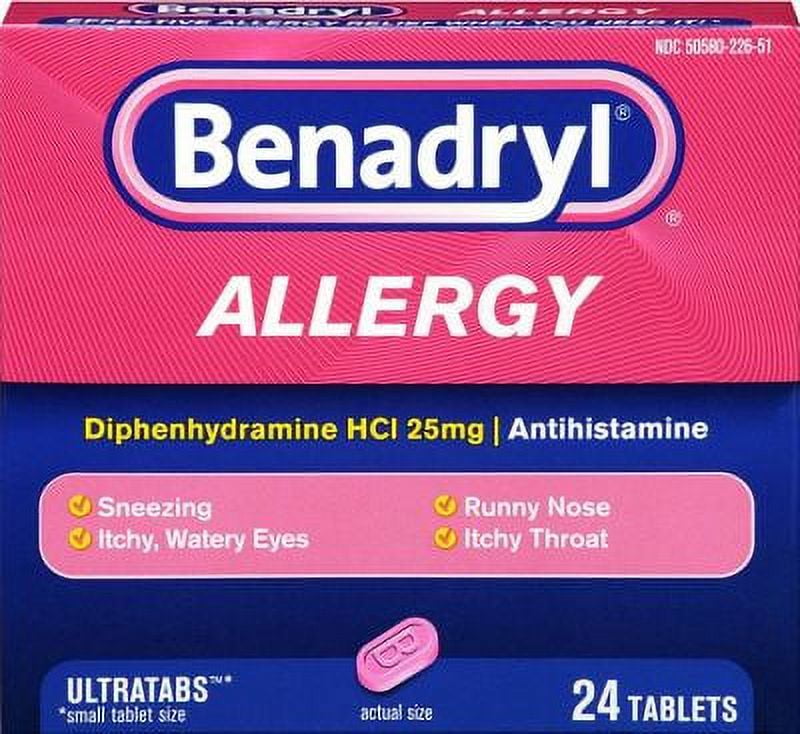 Benadryl Allergy Relief Ultratab Tablets 24 ea (Pack of 4)