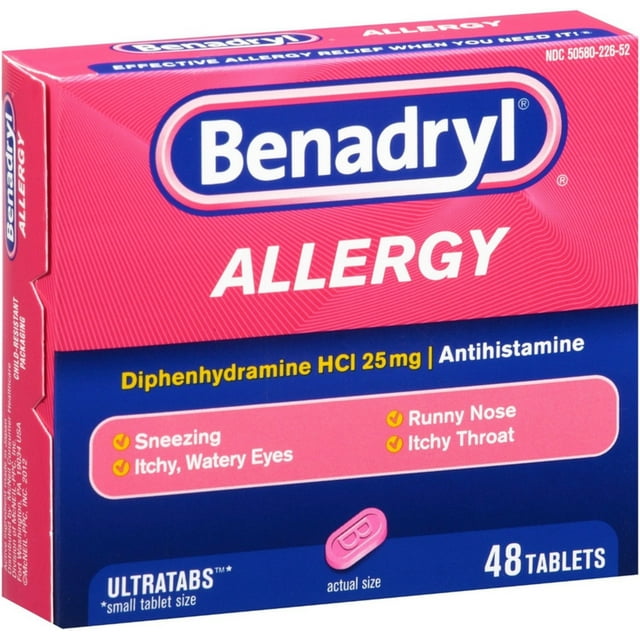 Benadryl Allergy Relief, Ultratab Tablets 48 ea (Pack of 2)