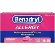 Benadryl Allergy Ultratab Tablets 100 ea (Pack of 4)