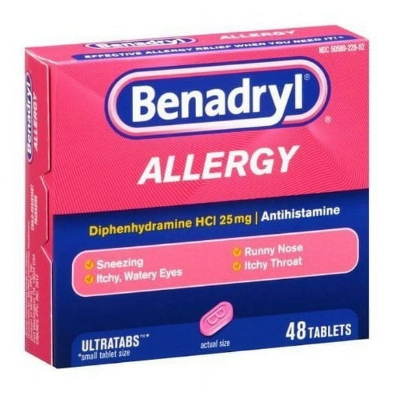 Benadryl Allergy Relief, Ultratab Tablets 48 ea (Pack of 2)