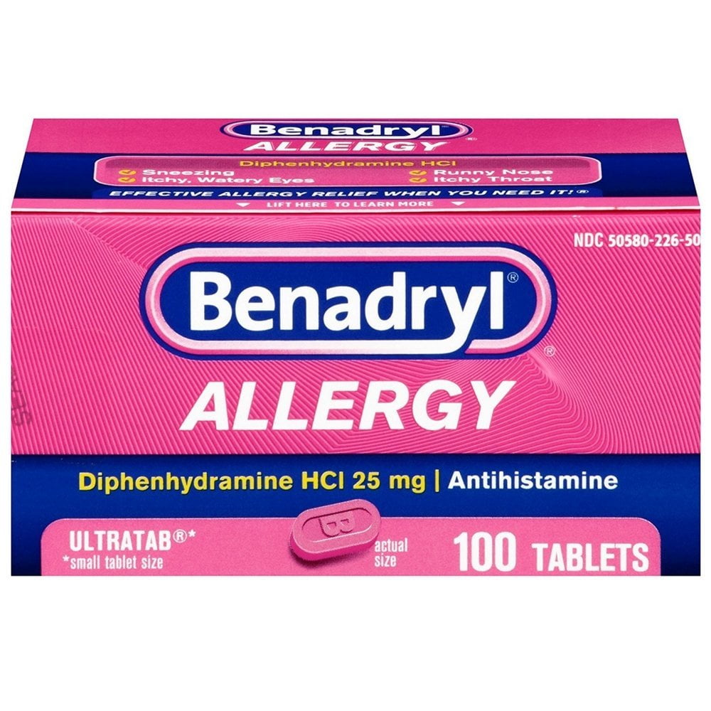 Benadryl Diphenhydramine in Allergy Medicine Walmart com