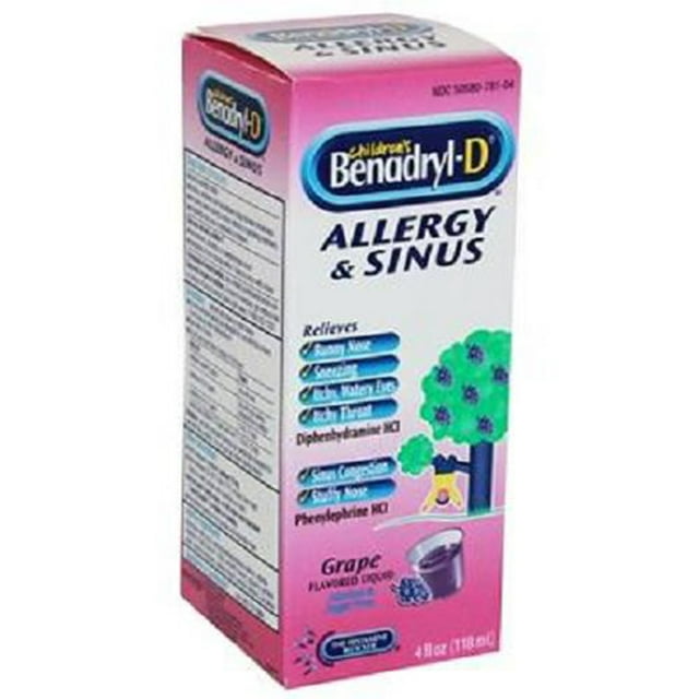 Benadryl Children's Allergy & Sinus Grape 4 oz
