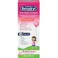 thumbnail image 1 of Benadryl Children's Dye-Free Allergy Liquid, Bubble Gum, 4 oz, 2 Pack, 1 of 5