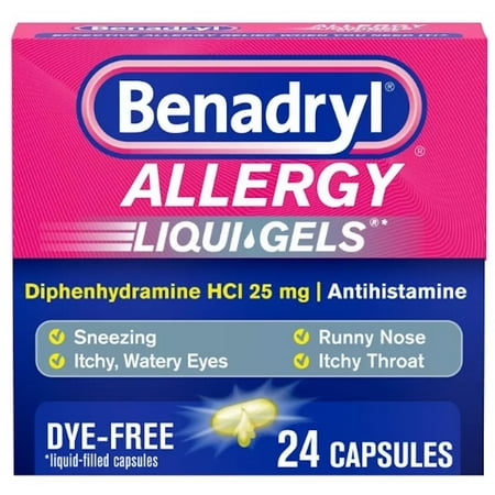 Benadryl Dye-Free Allergy Relief LiquiGels (Pack of 6)