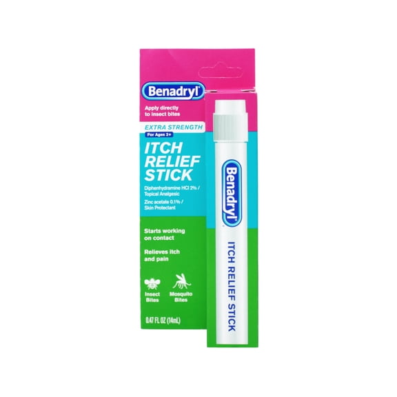 Benadryl Extra Strength Analgesic Skin Protectant Itch Relief Stick 0.47 oz