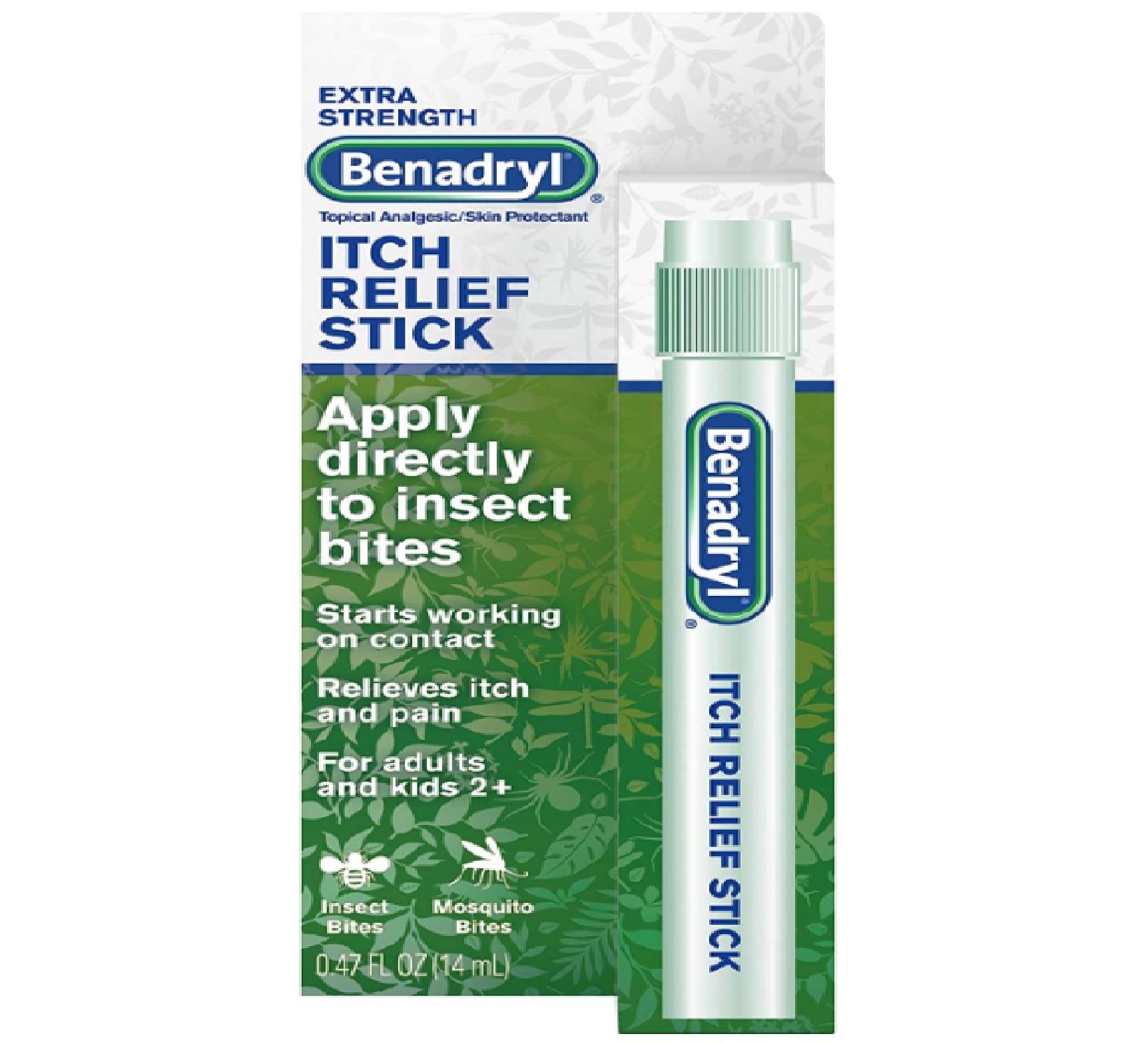 Benadryl Extra Strength Analgesic Skin Protectant Itch Relief Stick 0.47 oz