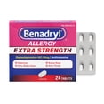 thumbnail interactive-video image 1 of Benadryl Extra Strength Relief Allergy Tablets, 50 mg Diphenhydramine HCl, 24 Count, 1 of 11
