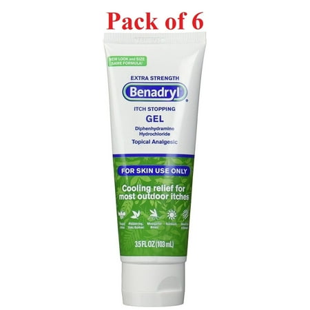 Benadryl Extra Strength Itch Stopping Gel 3.5 oz (Pack of 6)