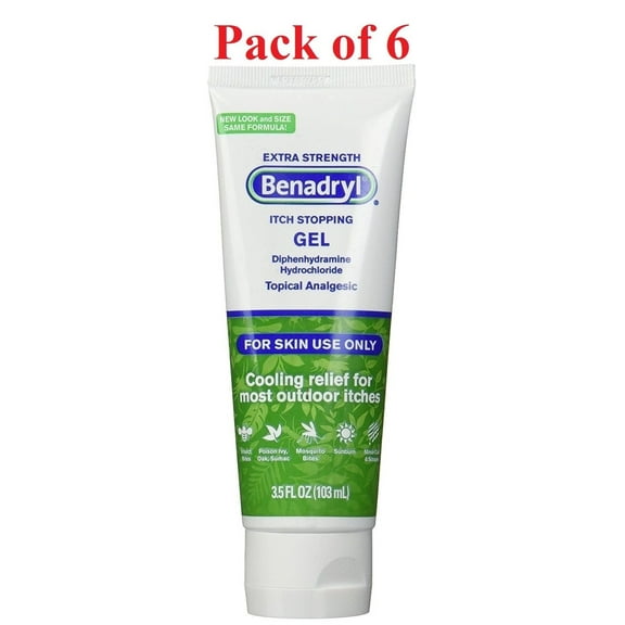 Benadryl Extra Strength Itch Stopping Gel 3.5 oz (Pack of 6)