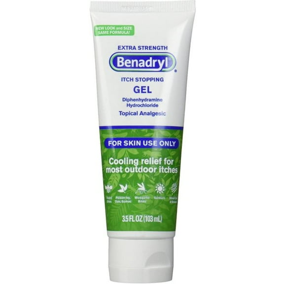 Benadryl Itch Relief Gel Topical Analgenics, Extra Strength 3.5 oz 2 Pack