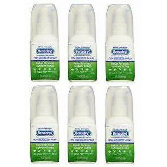 Benadryl Itch Relief Spray Extra Strength 2 oz (Pack of 6)