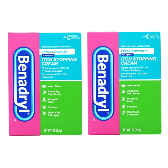 Benadryl Itch Stopping Cream Extra Strength 1 oz (Pack of 2)