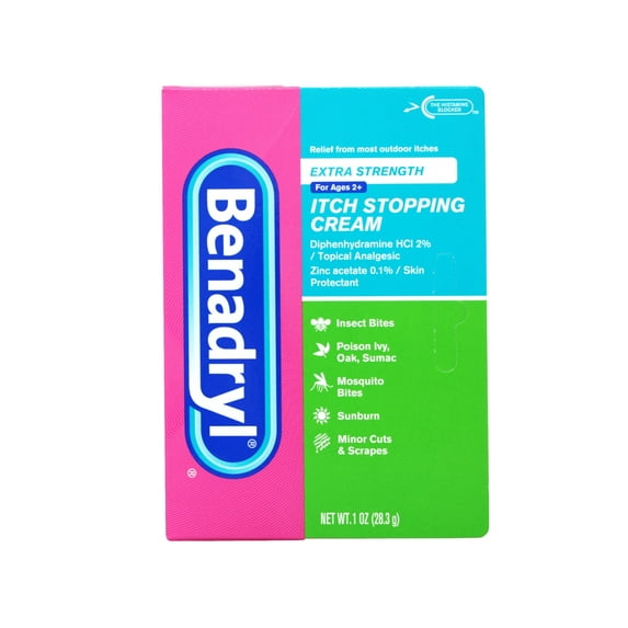 Benadryl Itch Stopping Cream, Extra Strength, Topical Analgestic/Skin Protectant 1 Oz
