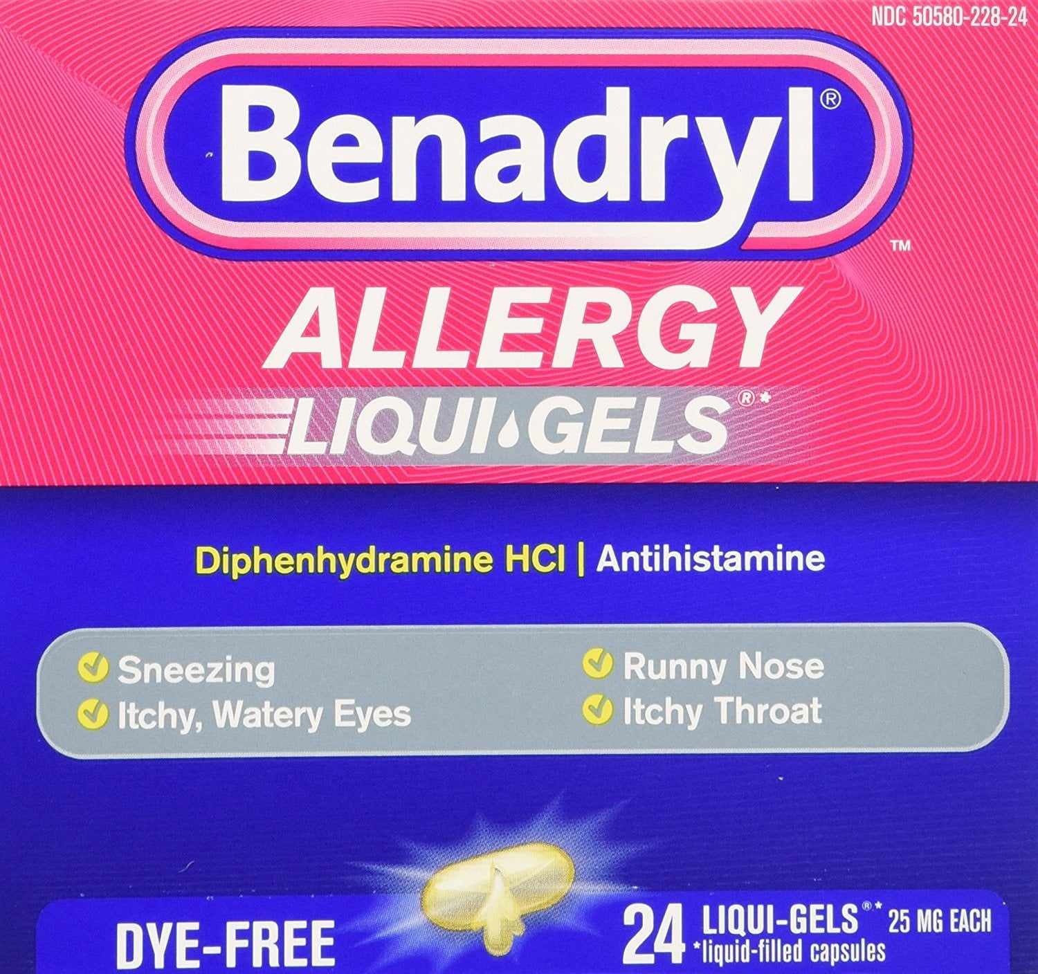 Benadryl Liqui-Gels Antihistamine Allergy Medicine, 24 Ct, 4-Pack -  Walmart.com