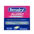thumbnail image 1 of Benadryl Liqui-Gels Allergy Medicine, Diphenhydramine, Dye Free, 24 Count, 1 of 11