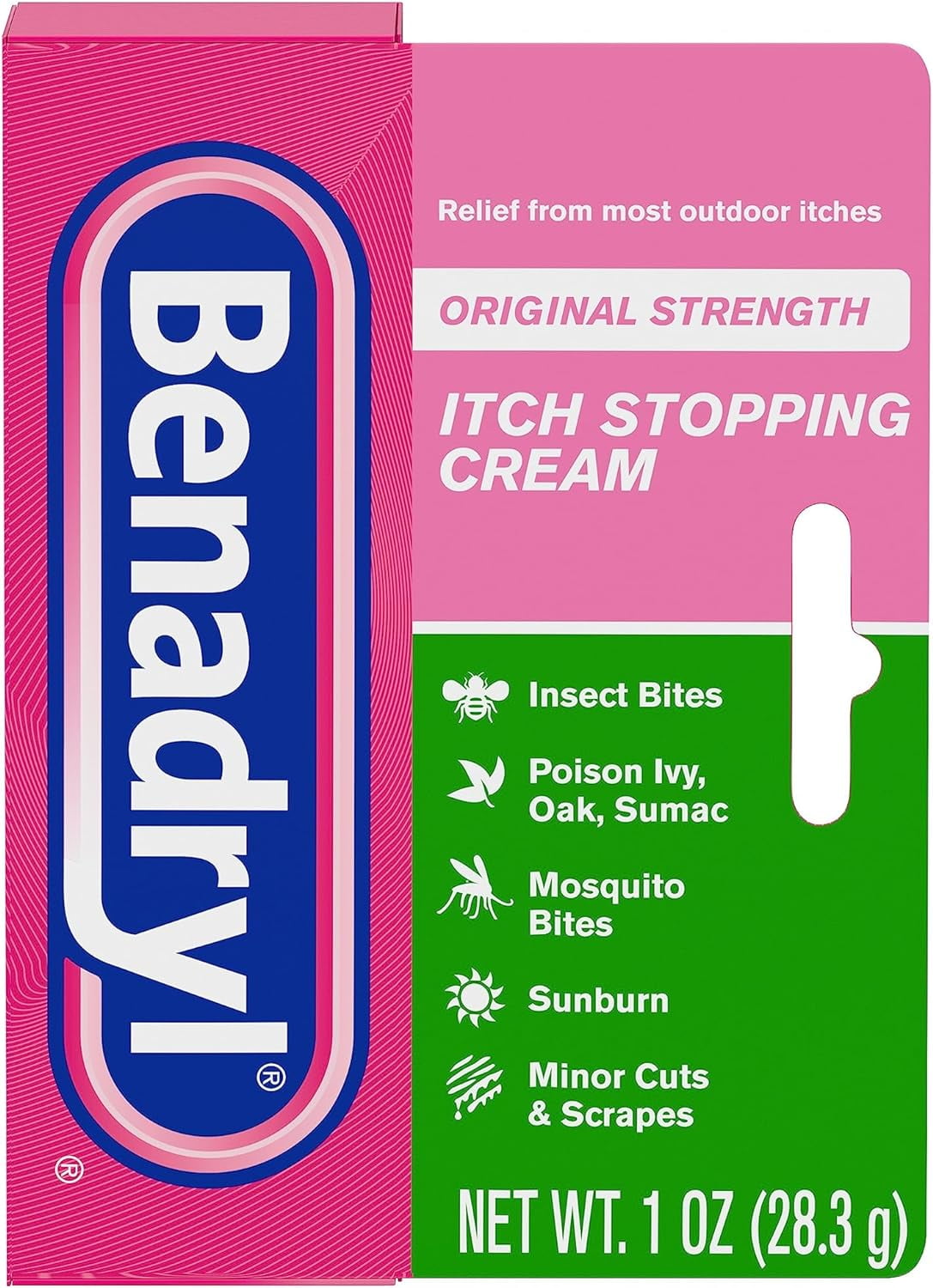 Benadryl Original Strength Itch Stopping AntiItch Cream, Diphenhydramine HCl Topical Analgesic