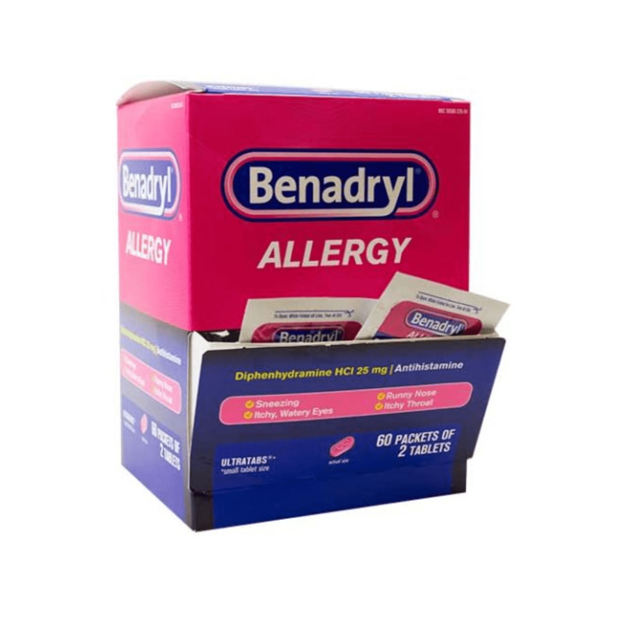 Benadryl Ultratabs Antihistamine Allergy Relief Medicine, 25 mg