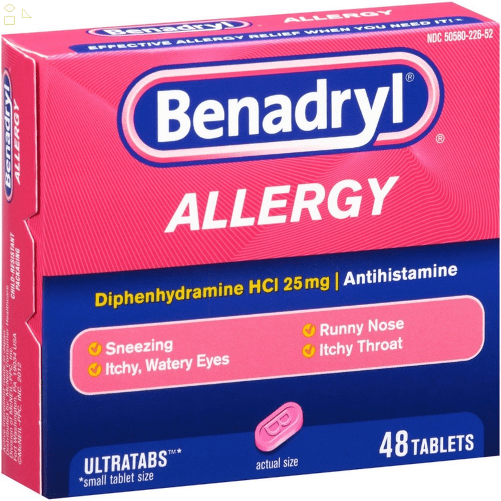 Benadryl Ultratabs Adult Antihistamine Cold & Allergy Relief, Counter