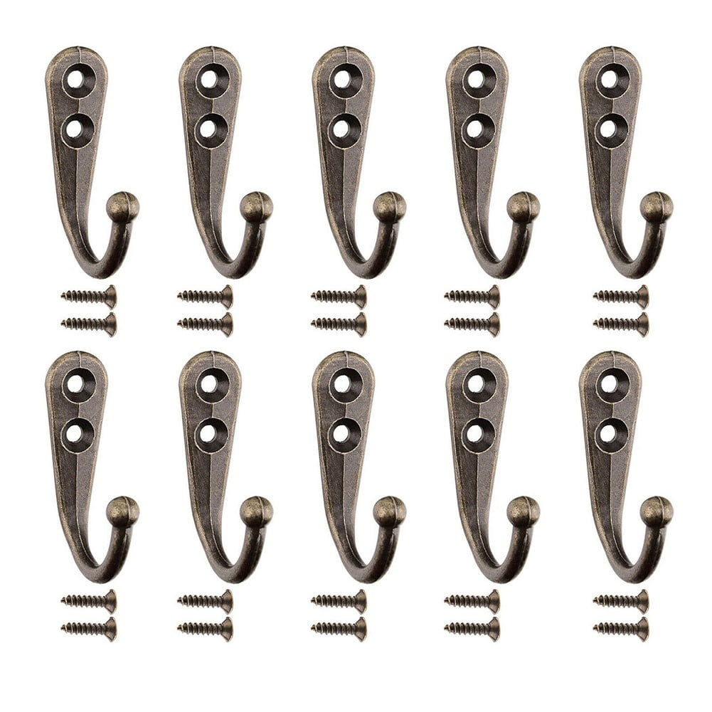 Benafini 10X Vintage Coat Hooks Wall Mounted Cast Antique Hook Door