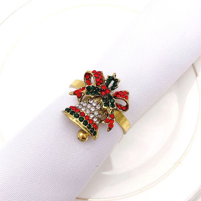 Benafini 1Pc 2024 Christmas Napkin Rings Alloy Napkin Holder Rings for ...