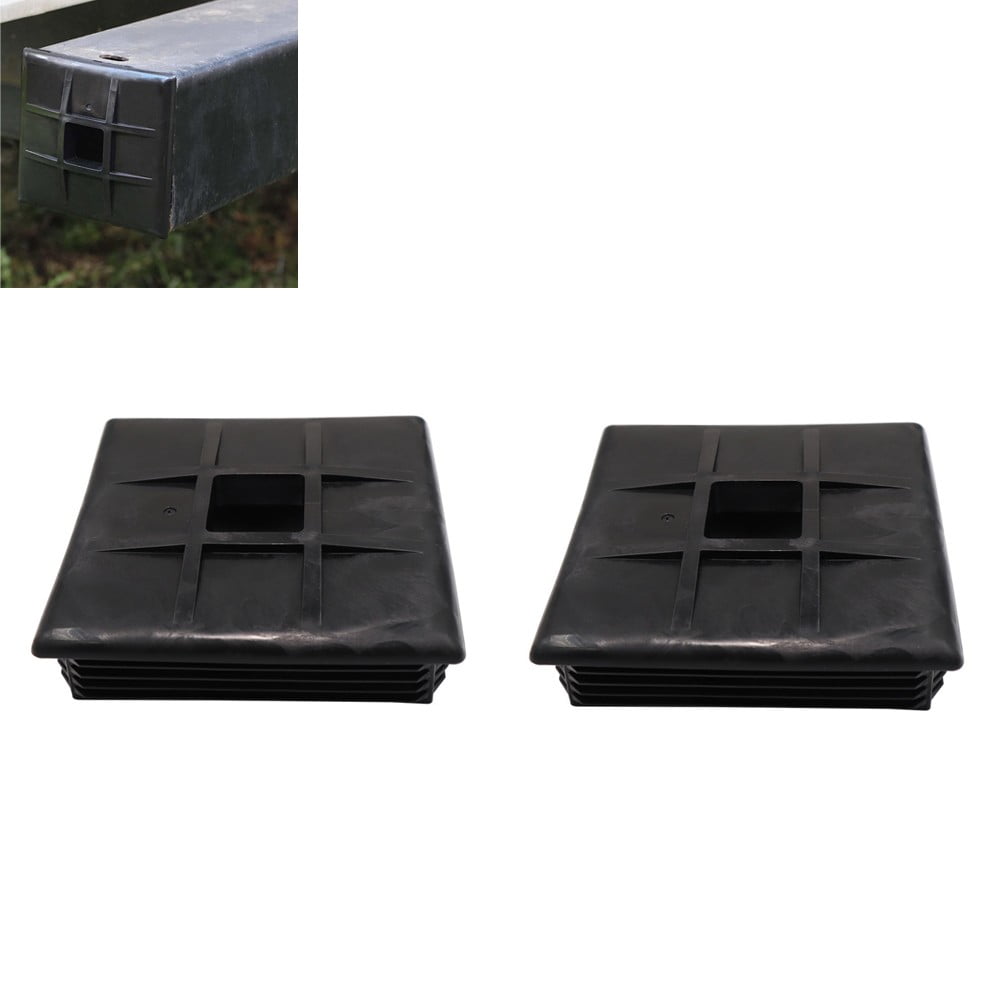 Benafini 2Pcs 4 inch Square Rubber Bumper Plug End Cap Cover Rv Camper