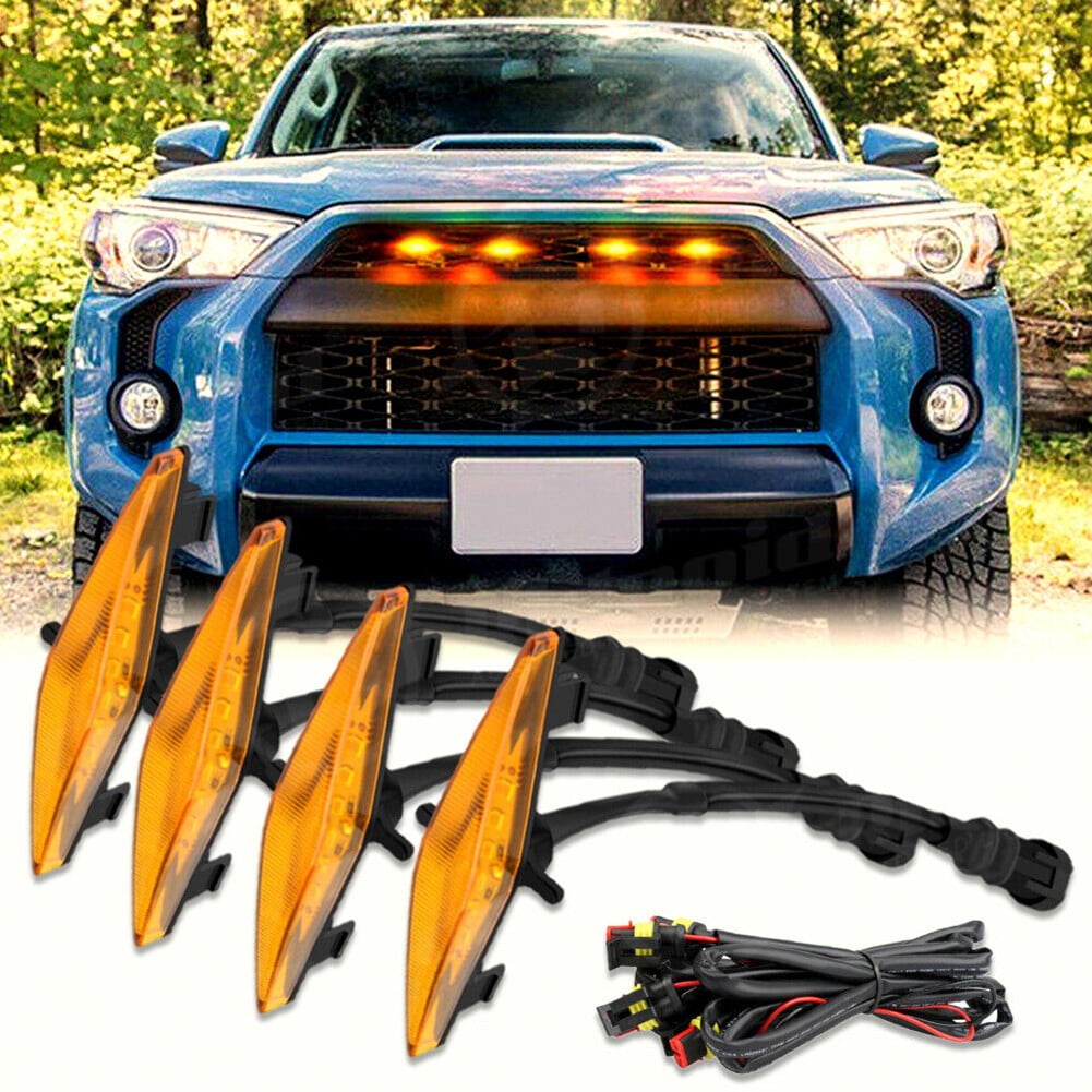 Benafini 4Pcs Amber Grille Led Front Bumper Lights for Toyota for ...