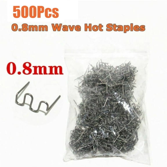 Benafini 500Pcs 0.8mm Plastic Welding Wave Hot Staples Stapler for Car Bumper Repair