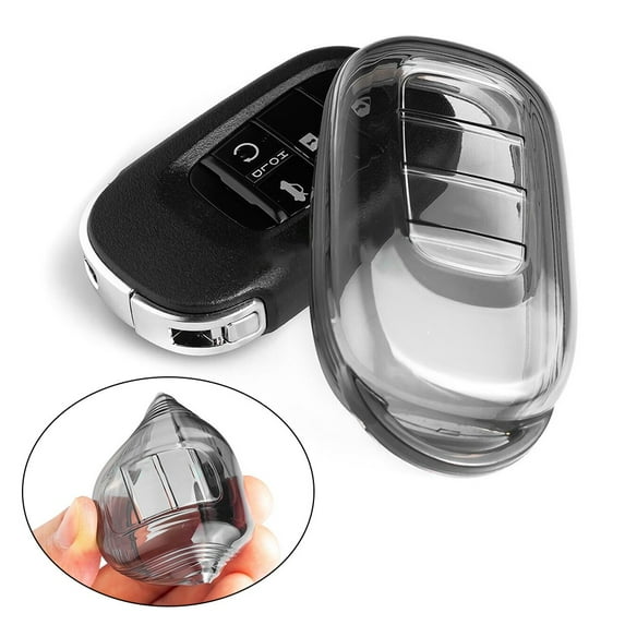 Benafini Black Transparent Car Key Fob Case Cover for Honda Civic for Accord for CR-V