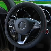Benafini Car Accessories Steering Wheel Cover Black Leather Anti-Slip 15\'\'38cm Universal