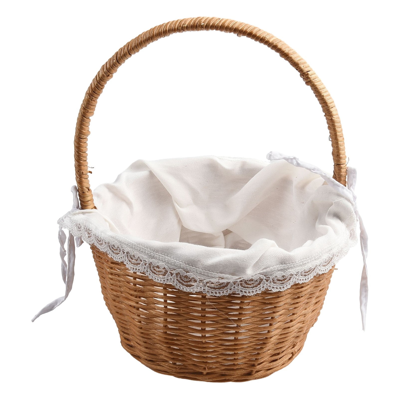 Benafini Handmade Wicker Basket with Handle, Wicker Camping Basket