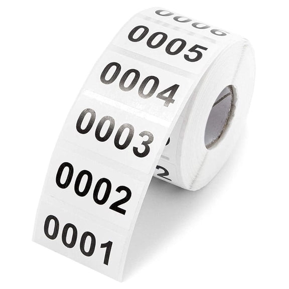 Benafini Plant Labels Number Stickers 0001-1000 Consecutive Inventory for Labeling