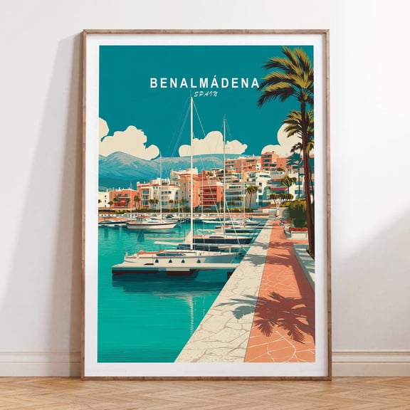 Benalmadena Spain Mediterranean Seaside Wall Art Unframed Paper Print