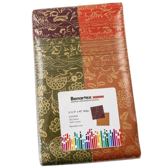 Benartex - Harvest Keepsakes 2.5 inch Strip-Pies by Kanvas Studio 40 pcs