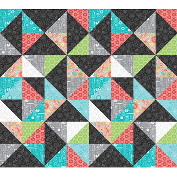 Benartex Sewing Room 2 Triangles Multicolor Novelty 100% Cotton Fabric