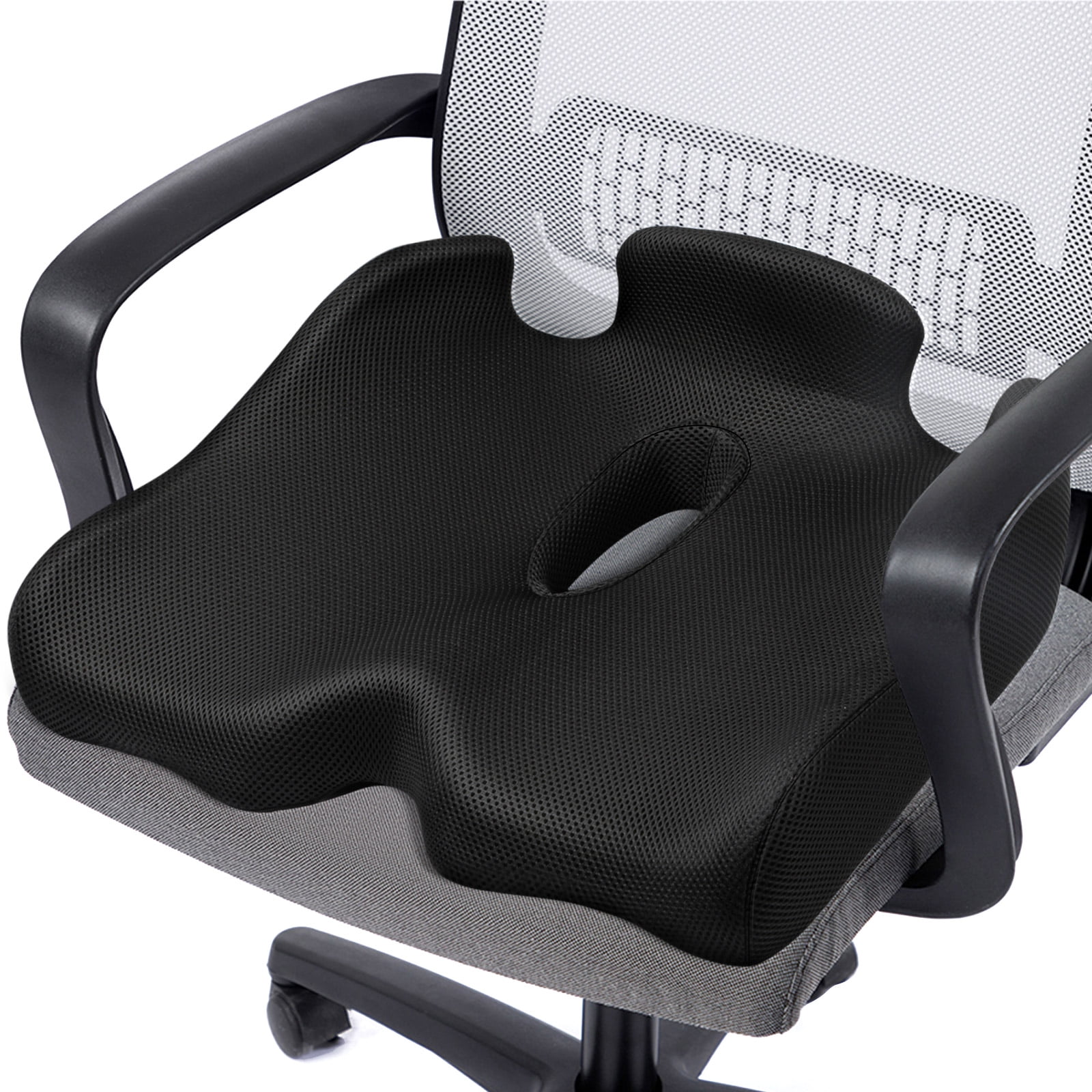 Benazcap Memory Seat Cushion for Sciatica Tailbone Pain Relief Non Slip Black Walmart