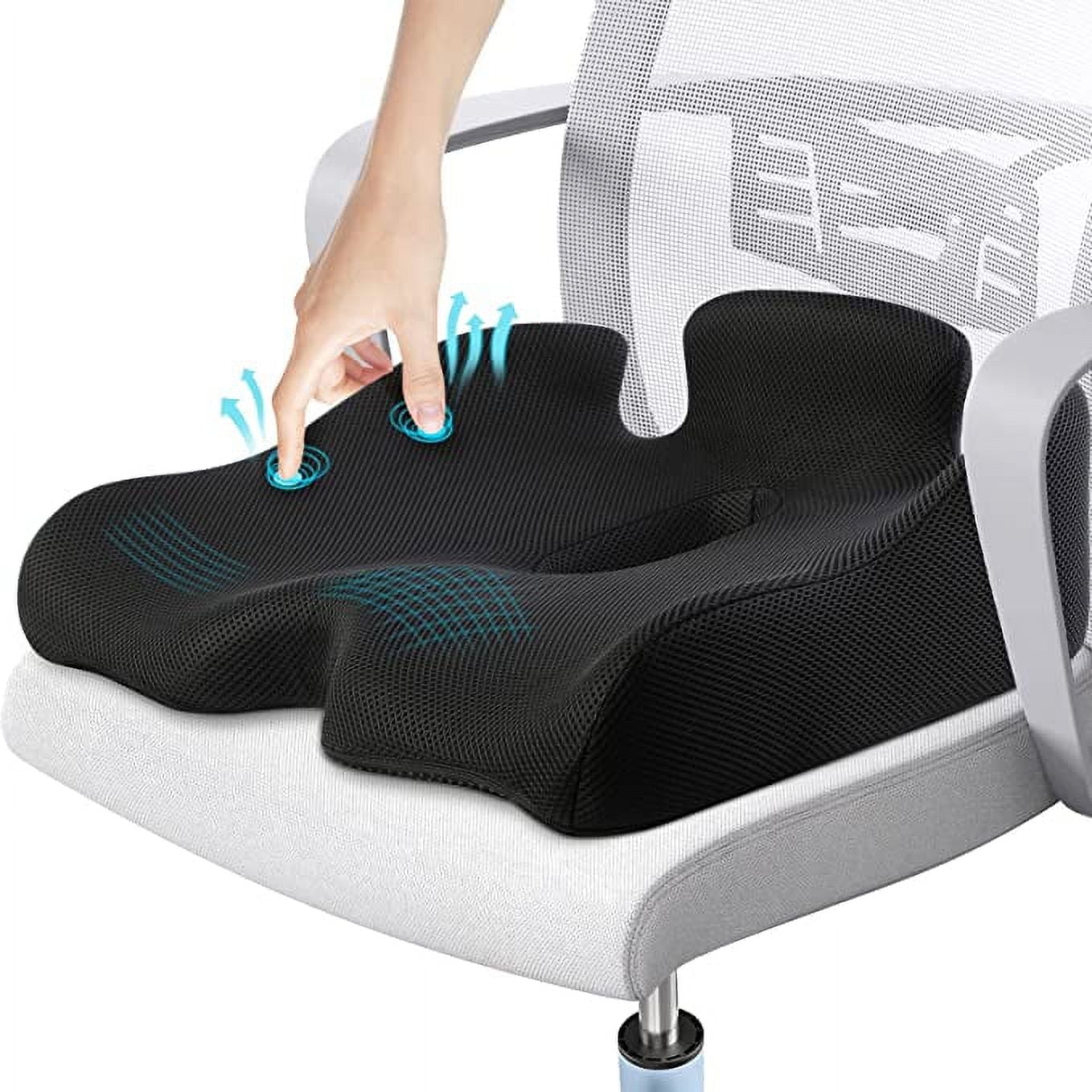 Non-Slip Orthopedic Memory Foam Seat Cushion ZD8020 Office Chair Car  Wheelchair Back Support Tailbone Pain Relief –