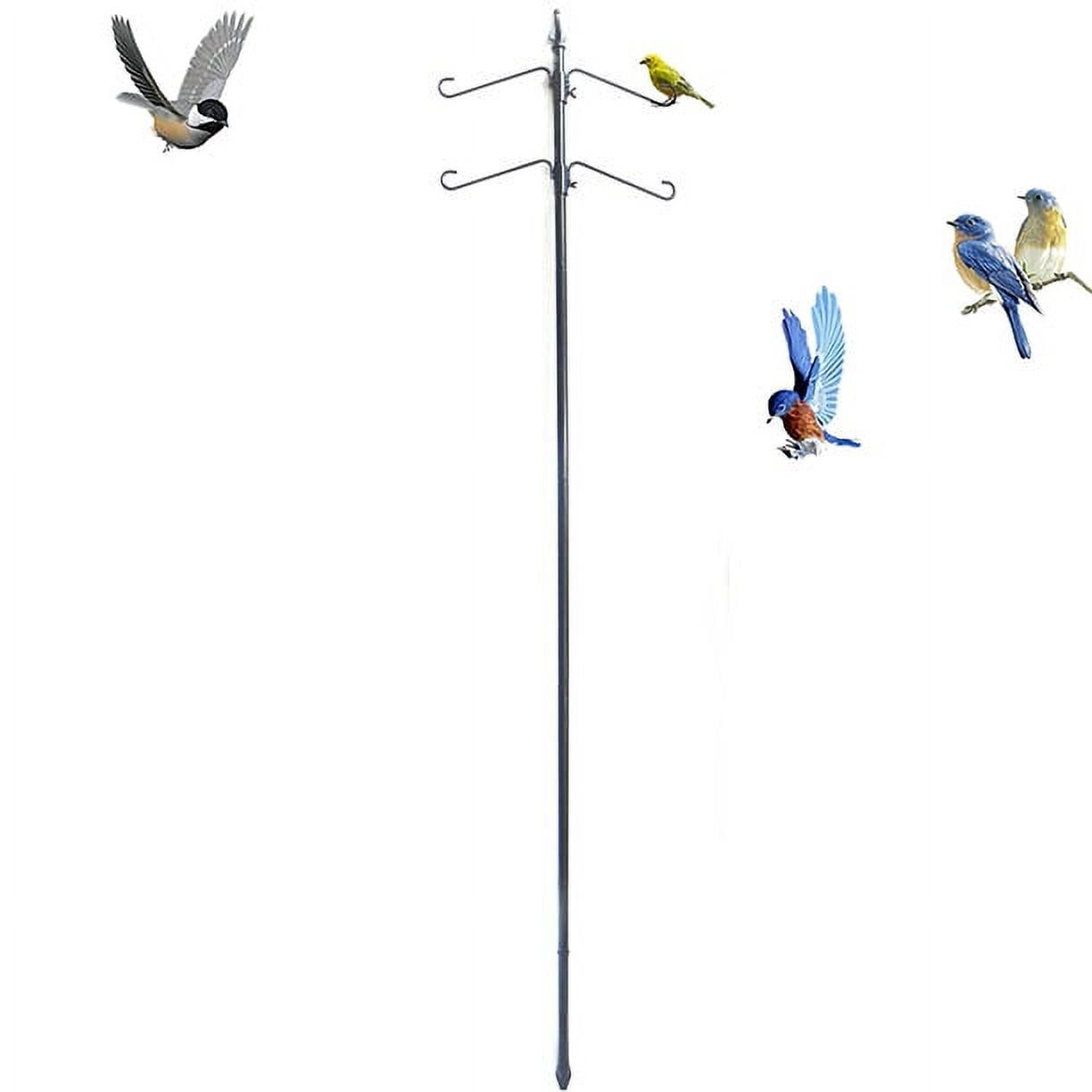 Benba Bird Feeder Station Kit 75" 4Hook Deck Bird Feeder Pole with 2