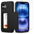 thumbnail image 1 of Benbenjaytek for iPhone 16 Wallet Case with Card Holder + 2 Tempered Glass Screen Protector Protective Dual Layer Shockproof Hidden Card Slot Slim Case Women Men iPhone 16 6.1 inch 2024 (Black), 1 of 7