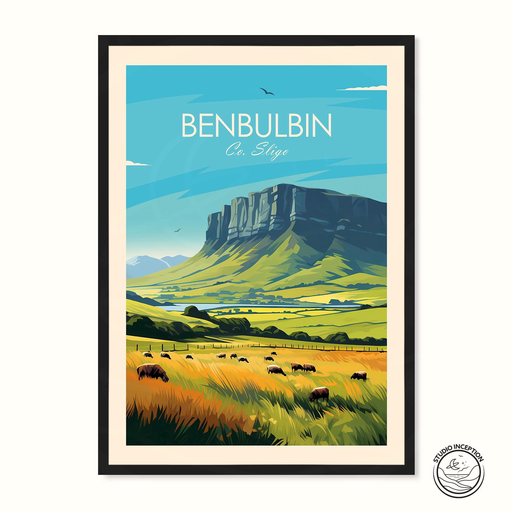 Benbulbin Traditional Print, Benbulbin Travel Print, Co Sligo Wall Art ...