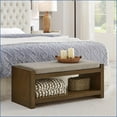 thumbnail image 1 of Bench, 40” Modern Accent with Padded Linen Seat & Lower Shoe Rack | Linen | Modern, 1 of 7