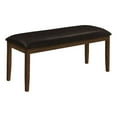 thumbnail image 1 of Bench - 48" Rectangular - Upholstered Brown Leather-look - Brown Solid Wood Legs, 1 of 4
