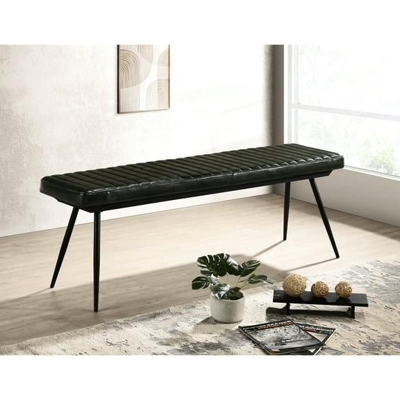 Bench, Black Metal Legs, Complements Industrial Interior Bench With Firm Foam Cushion, Legs For Support