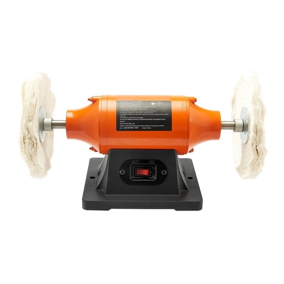 Bench Buffer Polisher 3/4HP, 8-Inch Benchtop Polishing Machine 3450RPM w/ 2 Cloth Wheels, Cast Iron Base for Metal Jewelry Wood Polishing