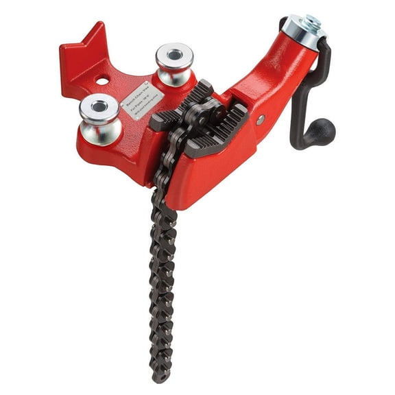 Bench Chain Vise 1/8-5 Inch Pipe Capacity, Heavy Duty Crank Handle Pipe Vise, Cast Iron Bench Chain Pipe Vise with Neoprene Jaw