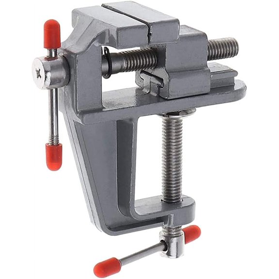 Bench Clamps,Mini Table Bench Vise Swivel Lock Clamp Craft Hobby Craft Repair Tool Adjustable Portable Work Bench Vise Tool Drill Clamp,Silver