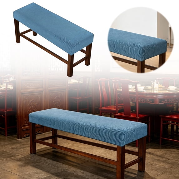 Bench Cover Stretch Extra Long, Waterproof Dining Room Bench Cushion, Removable Printed Bench Seat Protector Rectangle Bench Slipcover for Living Room, Bedroom, Kitchen