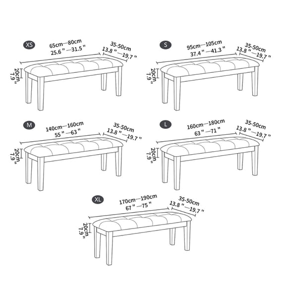 Bench Cover Stretch Extra Long, Waterproof Dining Room Bench Cushion, Removable Printed Bench Seat Protector Rectangle Bench Slipcover for Living Room, Bedroom, Kitchen